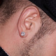 Load image into Gallery viewer, 14k Round Cut Earrings - Pair in 925 Sterling Silver