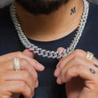 Load image into Gallery viewer, Large Stone Diamond Cuban Link Chain (10mm) in White Gold