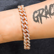 Load image into Gallery viewer, Large Stone Diamond Cuban Link Bracelet (10mm) in Rose Gold
