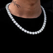 Load image into Gallery viewer, Glacier Clustered Tennis Chain in White Gold