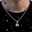 Load image into Gallery viewer, Solid Block Single Letter Necklace+Chain