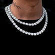 Load image into Gallery viewer, Glacier Clustered Tennis Chain in White Gold