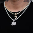 Load image into Gallery viewer, Custom Small Baguette Number Necklace