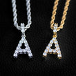 Load image into Gallery viewer, Diamond Single Initial Letter Necklace+Chain