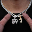 Load image into Gallery viewer, Custom Small Baguette Number Necklace