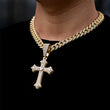 Load image into Gallery viewer, Clustered Infinity Cross + 12mm Miami Cuban Link Chain