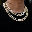 Load image into Gallery viewer, Iced Big Stone Cuban Link Chain (12mm) in Yellow Gold