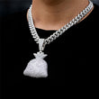 Load image into Gallery viewer, Money Bag Pendant+12mm Miami Cuban Link Chain