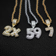 Load image into Gallery viewer, Custom Small Baguette Number Necklace