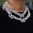 Load image into Gallery viewer, Iced Butterfly Infinity Chain (15mm) in White Gold