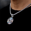 Load image into Gallery viewer, Iced Out Spinning Sunflower Necklace