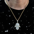 Load image into Gallery viewer, Iced Baguette Hamsa Hand Pendant