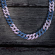 Load image into Gallery viewer, Diamond Tri-color Stones Cuban Link Chain (19mm)