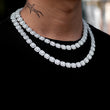 Load image into Gallery viewer, Clustered Tennis Necklace (10mm) in White Gold