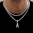 Load image into Gallery viewer, Iced City Font Single Letter Necklace+Chain