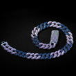 Load image into Gallery viewer, Diamond Tri-color Stones Cuban Link Chain (19mm)