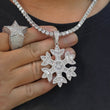Load image into Gallery viewer, Iced Baguette Snowflake Necklace