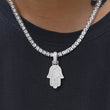 Load image into Gallery viewer, Fully Iced Out Hamsa Hand Necklace
