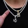 Load image into Gallery viewer, Custom Brush Paint Font Number Necklace