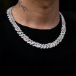 Load image into Gallery viewer, Two-Tone Prong Baguette Curb Chain (12mm) Rose/White Gold