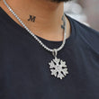 Load image into Gallery viewer, Iced Baguette Snowflake Necklace