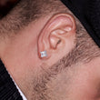 Load image into Gallery viewer, 14k Princess Cut Stud Earrings - Pair in 925 Sterling Silver