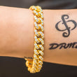 Load image into Gallery viewer, Large Stone Diamond Cuban Link Bracelet (10mm) in Yellow Gold