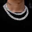 Load image into Gallery viewer, Two-Tone Prong Baguette Curb Chain (12mm) Rose/White Gold