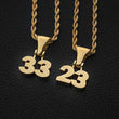 Load image into Gallery viewer, Custom Solid Block Number Necklaces