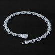 Load image into Gallery viewer, Iced Byzantine Link Chain (12mm) in White Gold