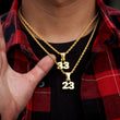 Load image into Gallery viewer, Custom Solid Block Number Necklaces