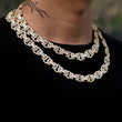 Load image into Gallery viewer, Iced Byzantine Link Chain (12mm) in Yellow Gold