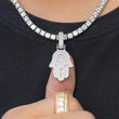 Load image into Gallery viewer, Fully Iced Out Hamsa Hand Necklace