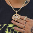Load image into Gallery viewer, Iced Baguette Snowflake Necklace