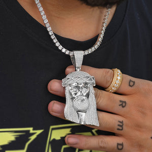 Iced Out Big Jesus Piece Necklace