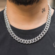Load image into Gallery viewer, Large Stone Diamond Cuban Link Chain (10mm) in White Gold