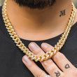 Load image into Gallery viewer, Large Stone Diamond Cuban Link Chain (10mm) in Yellow Gold