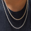 Load image into Gallery viewer, Round Cut 3 Prong Tennis Chain (4mm) in White Gold