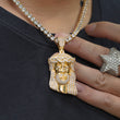 Load image into Gallery viewer, Iced diamond Medium Jesus Necklace Pendant