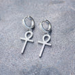 Load image into Gallery viewer, Dangling Ankh Cross Earrings - Pair in 925 Sterling Silver