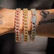 Load image into Gallery viewer, Large Stone Diamond Cuban Link Bracelet (10mm) in White Gold