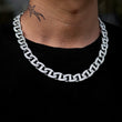 Load image into Gallery viewer, Iced Buckle Link Chain (12mm) in White Gold