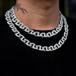 Load image into Gallery viewer, Iced Buckle Link Chain (12mm) in White Gold