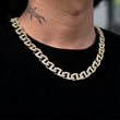 Load image into Gallery viewer, Iced Buckle Link Chain (12mm) in Yellow Gold