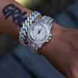 Load image into Gallery viewer, Diamond Baguette Watch In White/Yellow Gold DRMD Jewelry