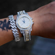 Load image into Gallery viewer, Diamond Baguette Watch In White/Yellow Gold DRMD Jewelry