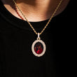 Load image into Gallery viewer, Diamond Custom Oval Photo Picture Necklace In White Yellow Rose Gold DRMD Jewelry