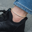 Load image into Gallery viewer, 3mm Women's Round Cut Tennis Anklet in Yellow Gold