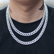 Load image into Gallery viewer, Women's Diamond Cuban Link Choker (10mm) in White Gold DRMD Jewelry