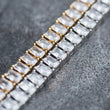 Load image into Gallery viewer, 5mm Baguette Tennis Anklet in White Gold